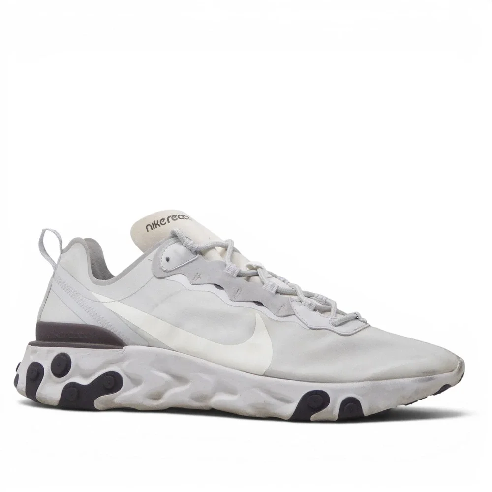 Nike Mens React Element 55 Pure Platinum Thunder Grey Running Shoes Size 13